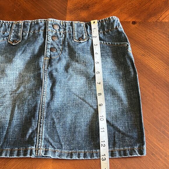 Volcom Juniors Size 3 Blue Denim Mini Jean Skirt Y2K - Picture 6 of 7